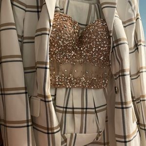 Calvin Klein suit with Gold Bustier